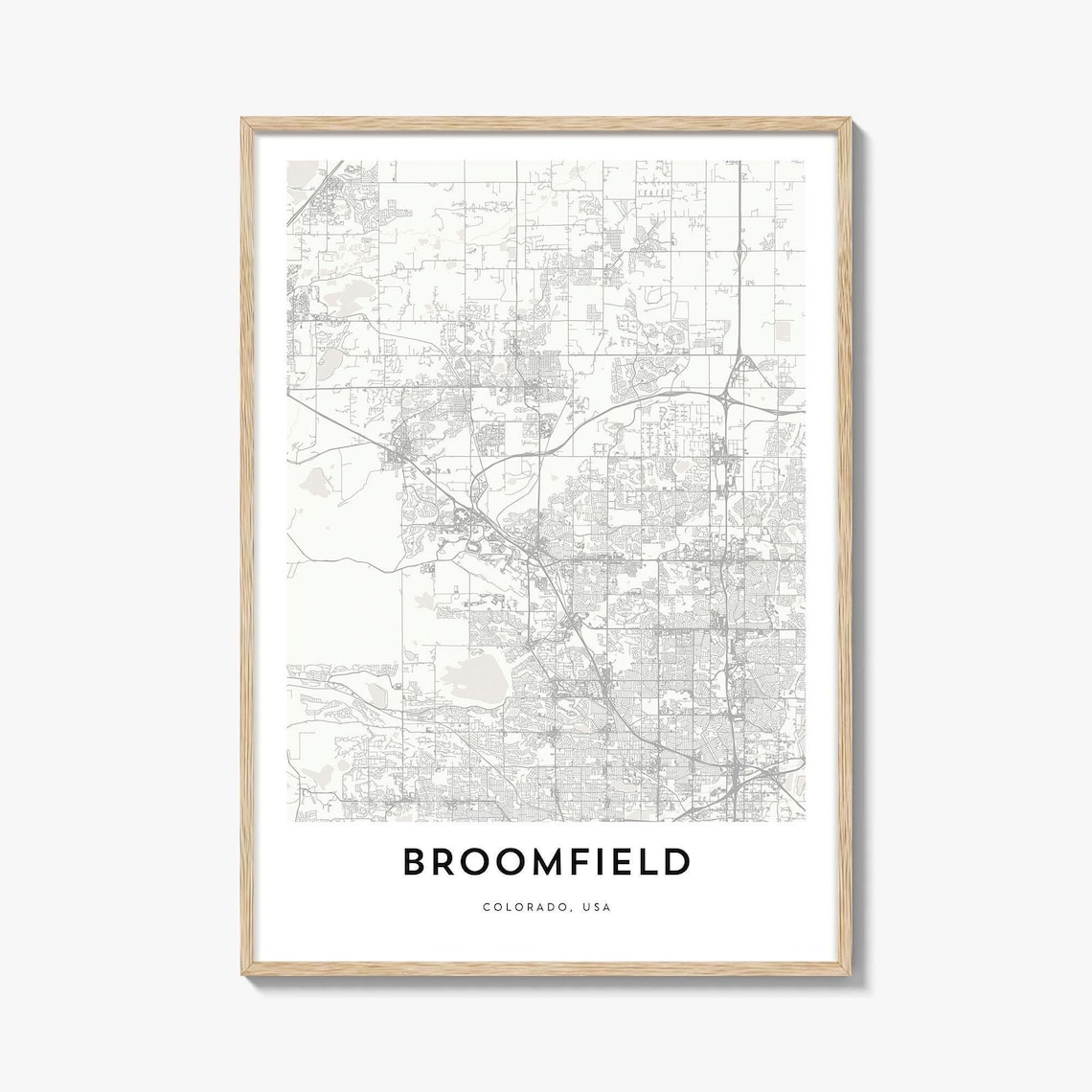Broomfield Colorado Minimal City Map Line Art Street Travel Poster