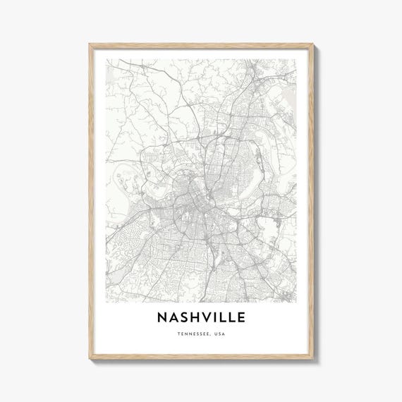 Map Of Nashville Art Print, Tennessee Travel Poster