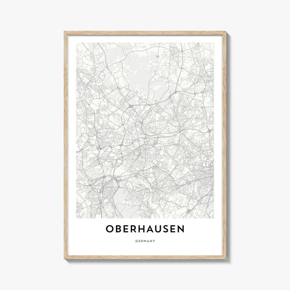 Oberhausen Germany Minimalist Neutral City Street Map Art Poster