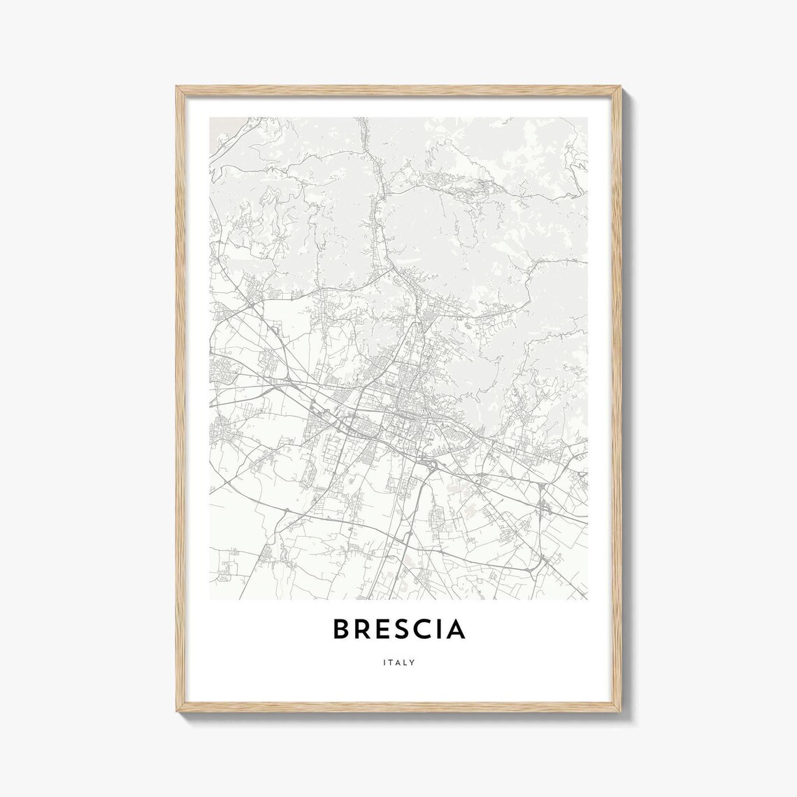 Brescia Italy Minimalist City Map Poster Gift Home Office Decor
