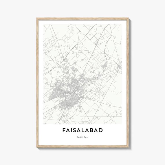 Faisalabad Pakistan Minimalist City Street Map Modern Urban Poster