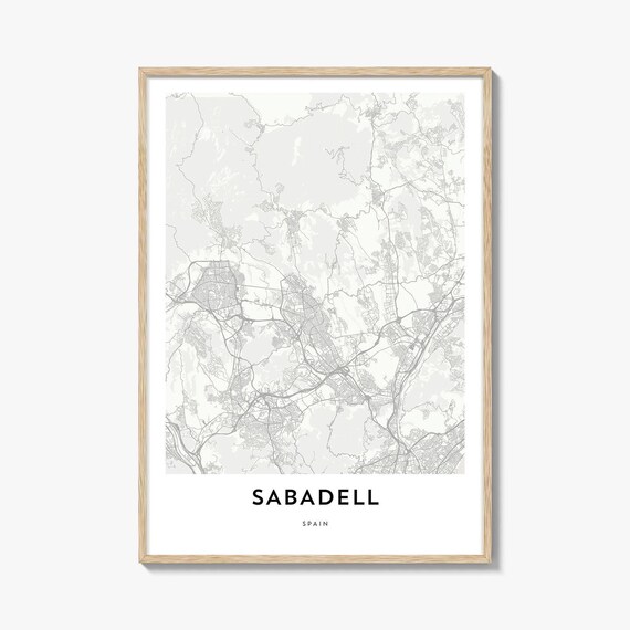 Sabadell Spain Minimalist City Street Map Poster Gift Artwork