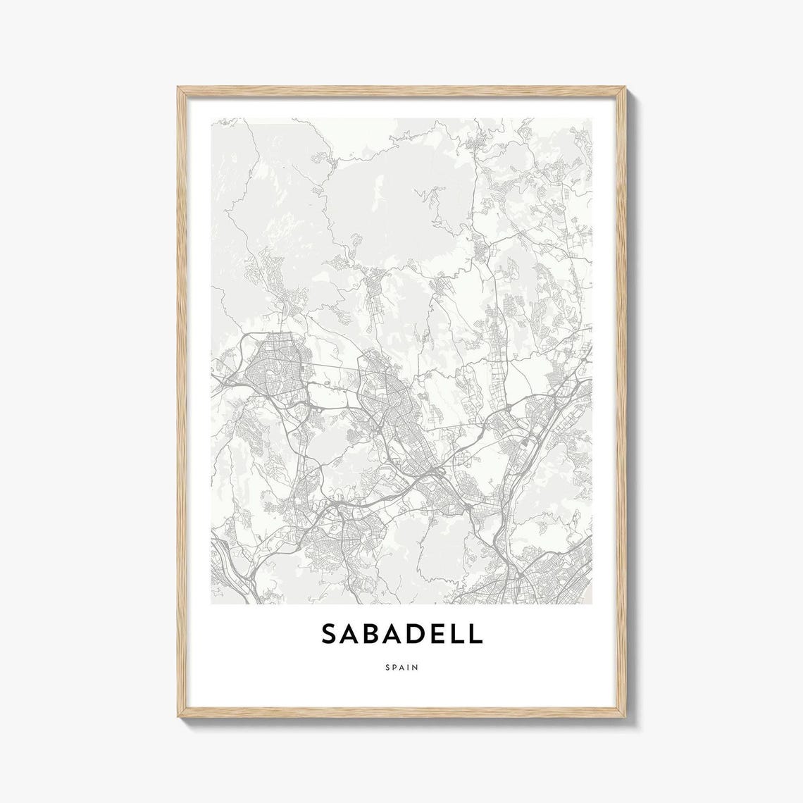 Sabadell Spain Minimalist City Street Map Poster Gift Artwork