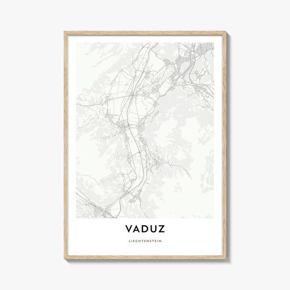 Vaduz Liechtenstein Minimalist Street Map Modern Decor Poster