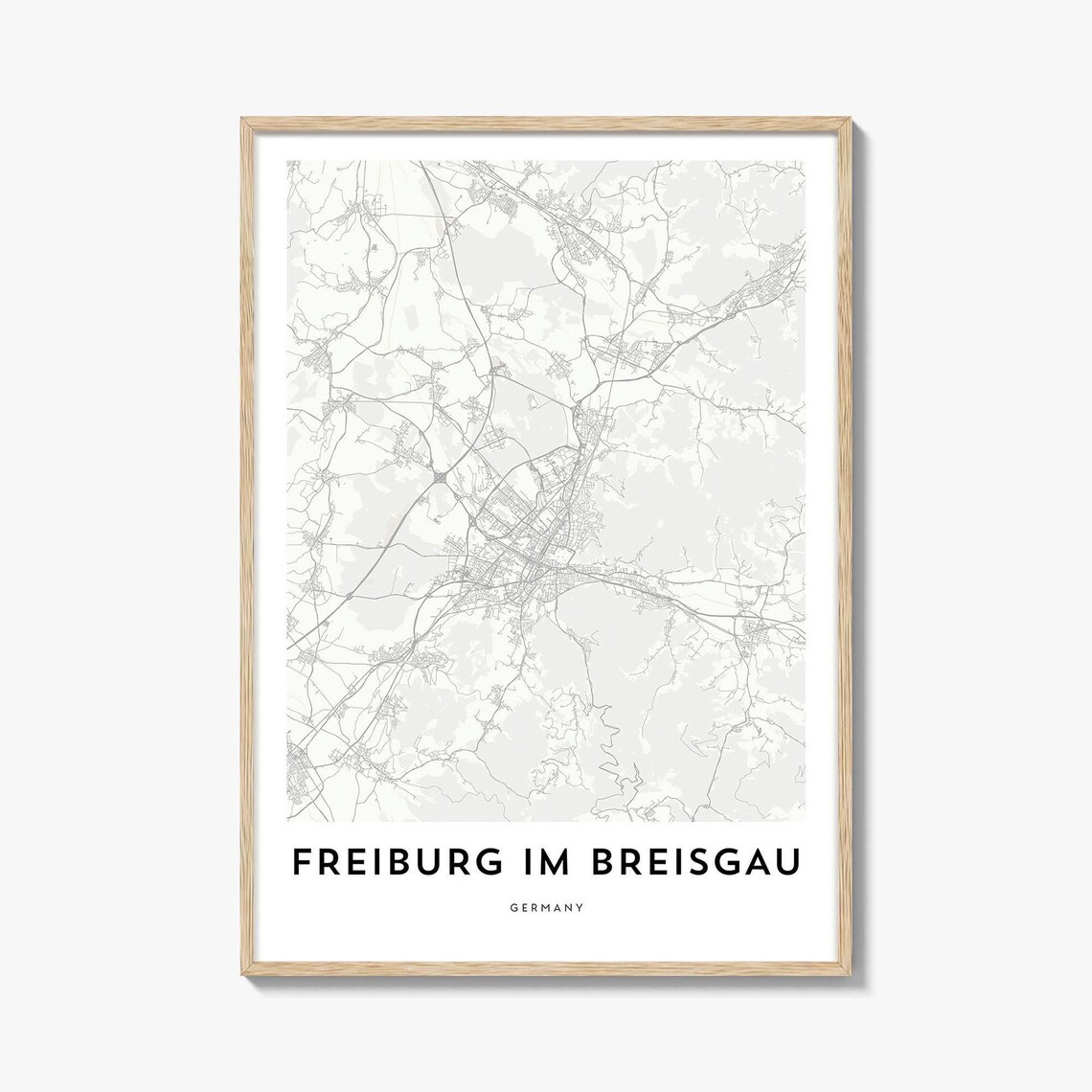 Freiburg Im Breisgau Germany Minimalist City Map Line Art Poster