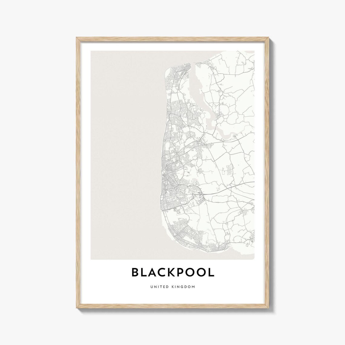 Blackpool United Kingdom Minimalist Coastal City Map Art Poster