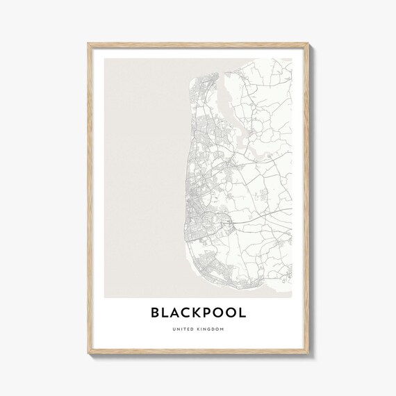 Blackpool United Kingdom Minimalist Coastal City Map Art Poster