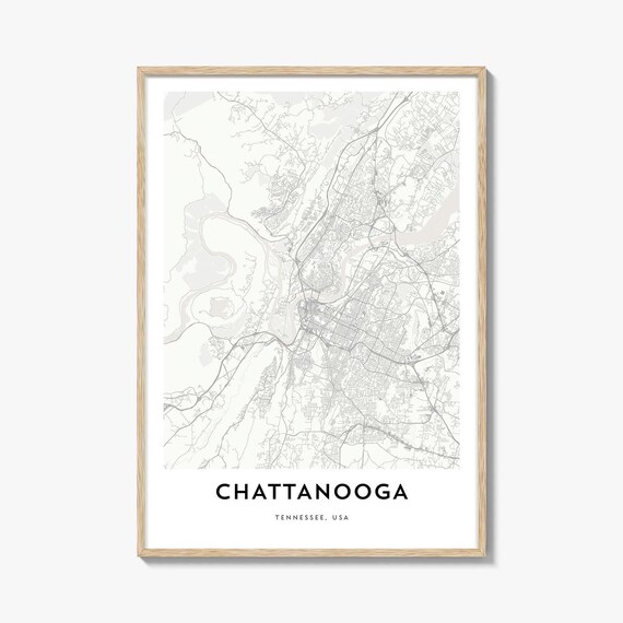 Chattanooga Tennessee Minimalist City Map Street Art Print USA