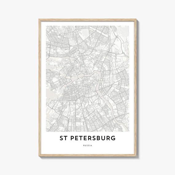 St Petersburg Russia Minimalist Cream City Street Map Wall Poster