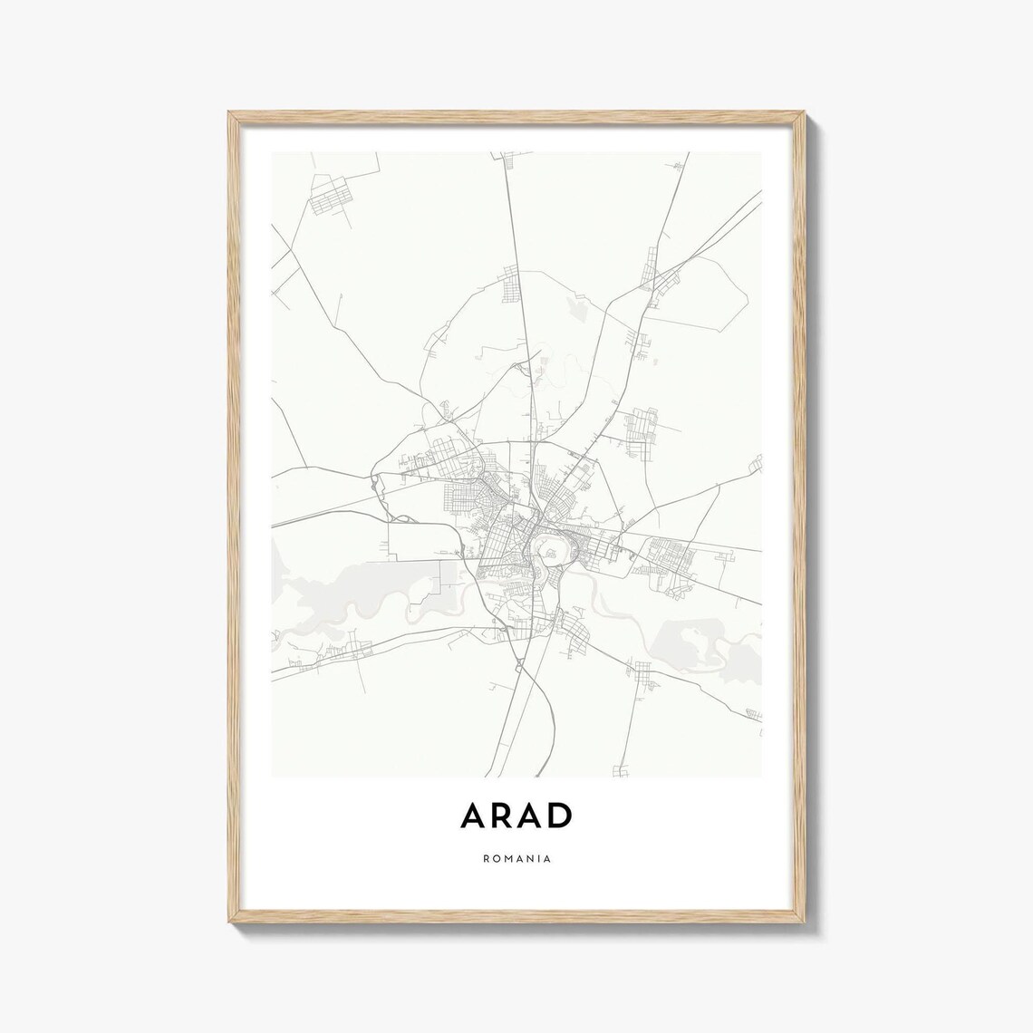 Arad Romania Minimalist City Street Map Modern Edition Poster