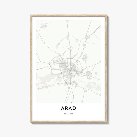 Arad Romania Minimalist City Street Map Modern Edition Poster