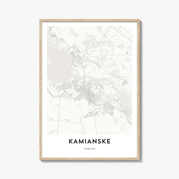 Kamyanske Ukraine Minimalist City Street Map Art Gift Poster