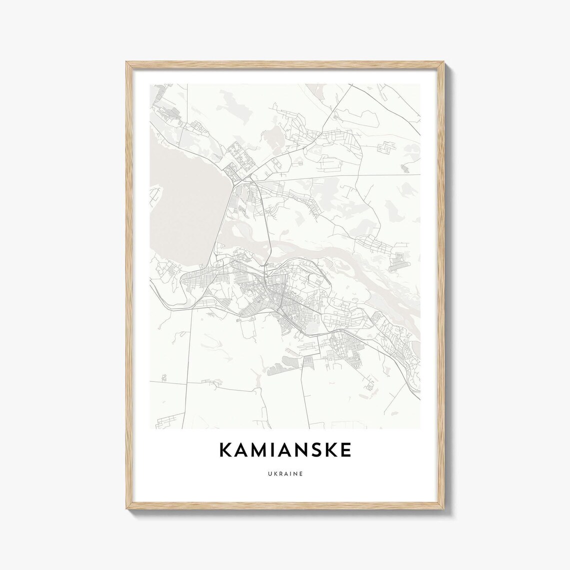 Kamyanske Ukraine Minimalist City Street Map Art Gift Poster