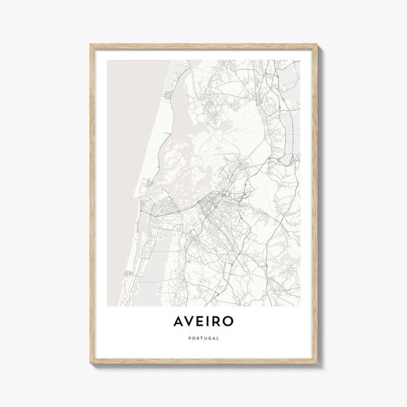 Aveiro Map Art Print, Portugal City Travel Poster