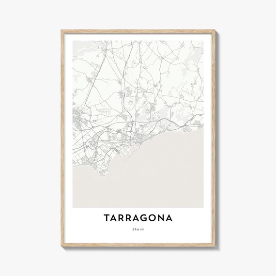 Tarragona Spain Mediterranean City Street Map Minimalist Travel Poster