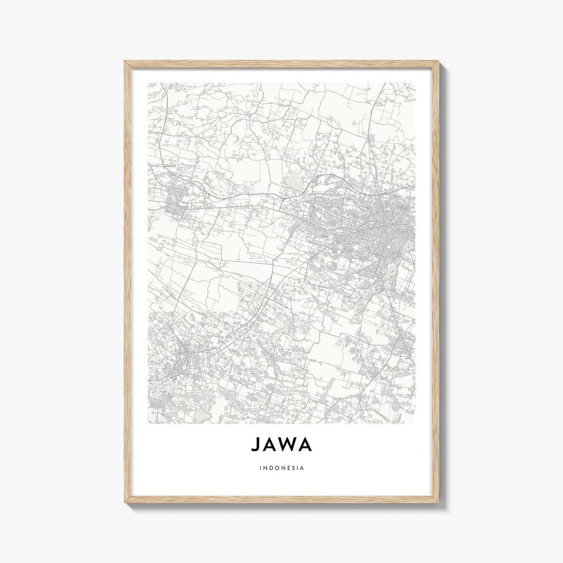 Jawa Indonesia Elegant Minimalist Street Map City Art Poster