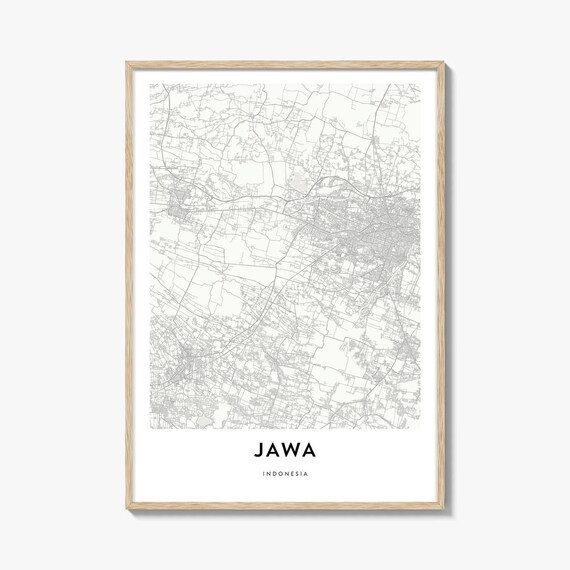 Jawa Indonesia Elegant Minimalist Street Map City Art Poster