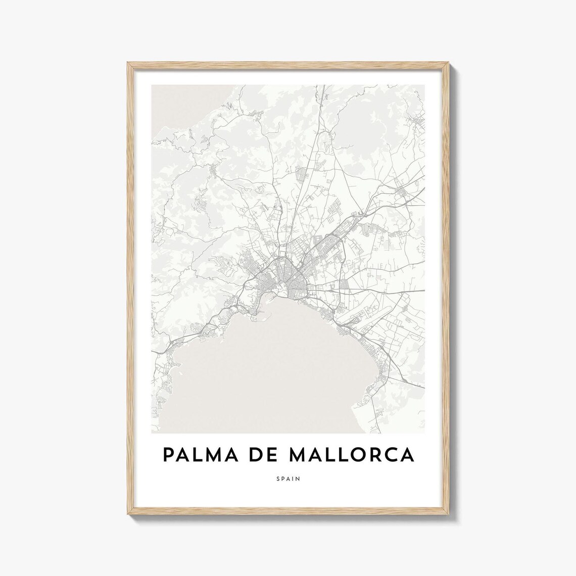 Palma De Mallorca Spain Coastal City Map Minimalist Travel Poster