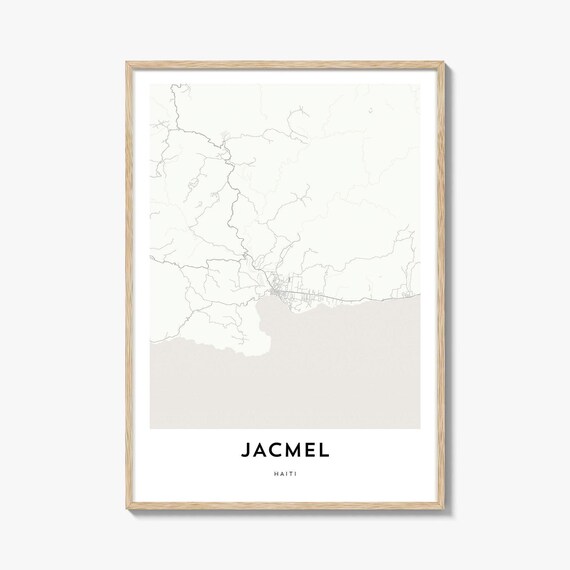 Jacmel Haiti Minimalist Coastal Street Map City Travel Wall Poster
