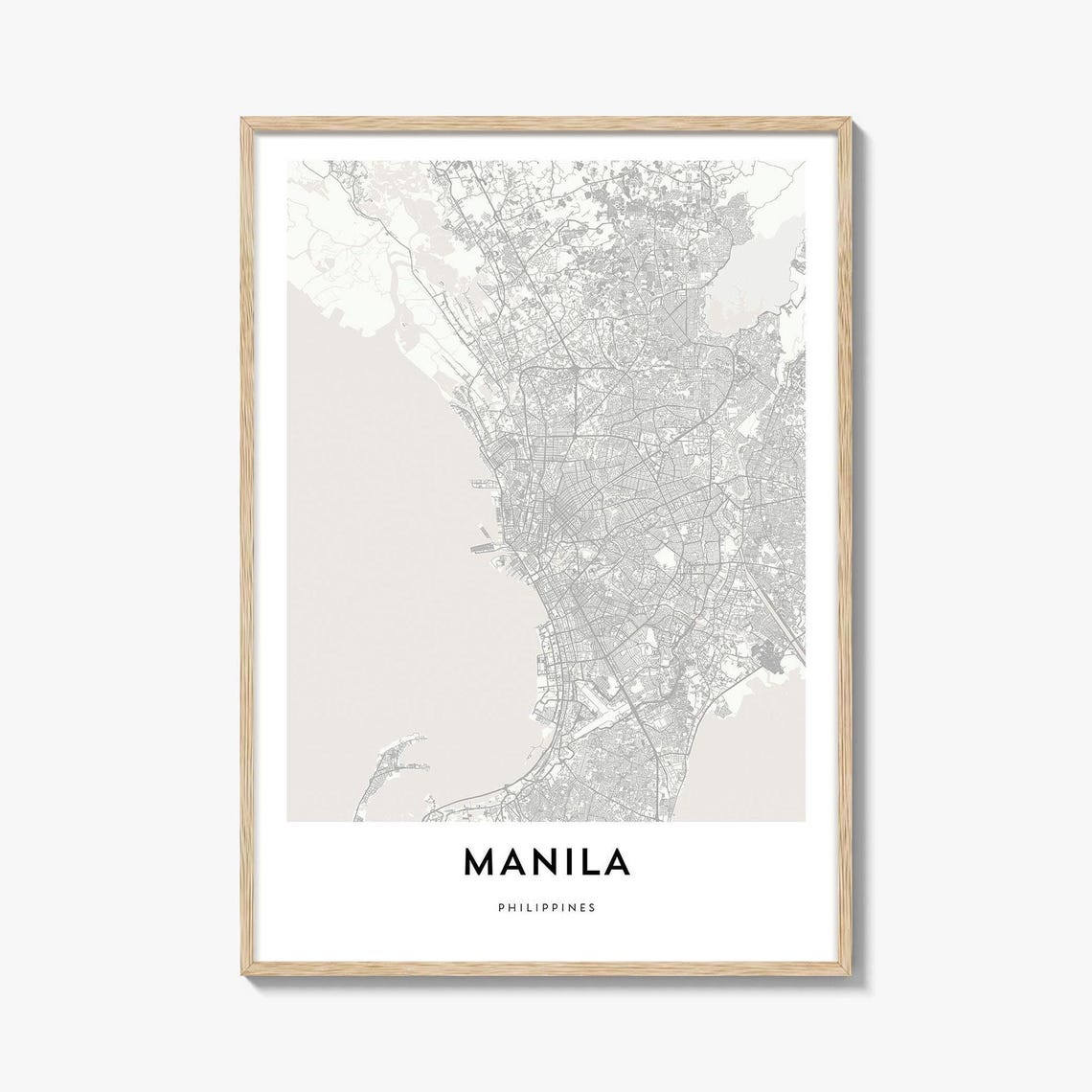 Manila Philippines Minimal Street Map Poster Modern Home Office