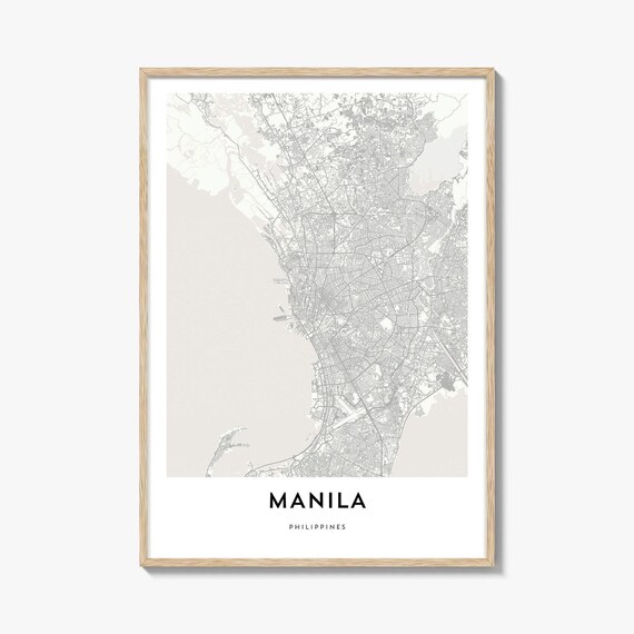 Manila Philippines Minimal Street Map Poster Modern Home Office
