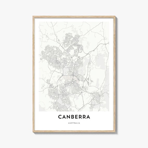 Canberra Australia Minimalist Capital City Map Line Art Poster