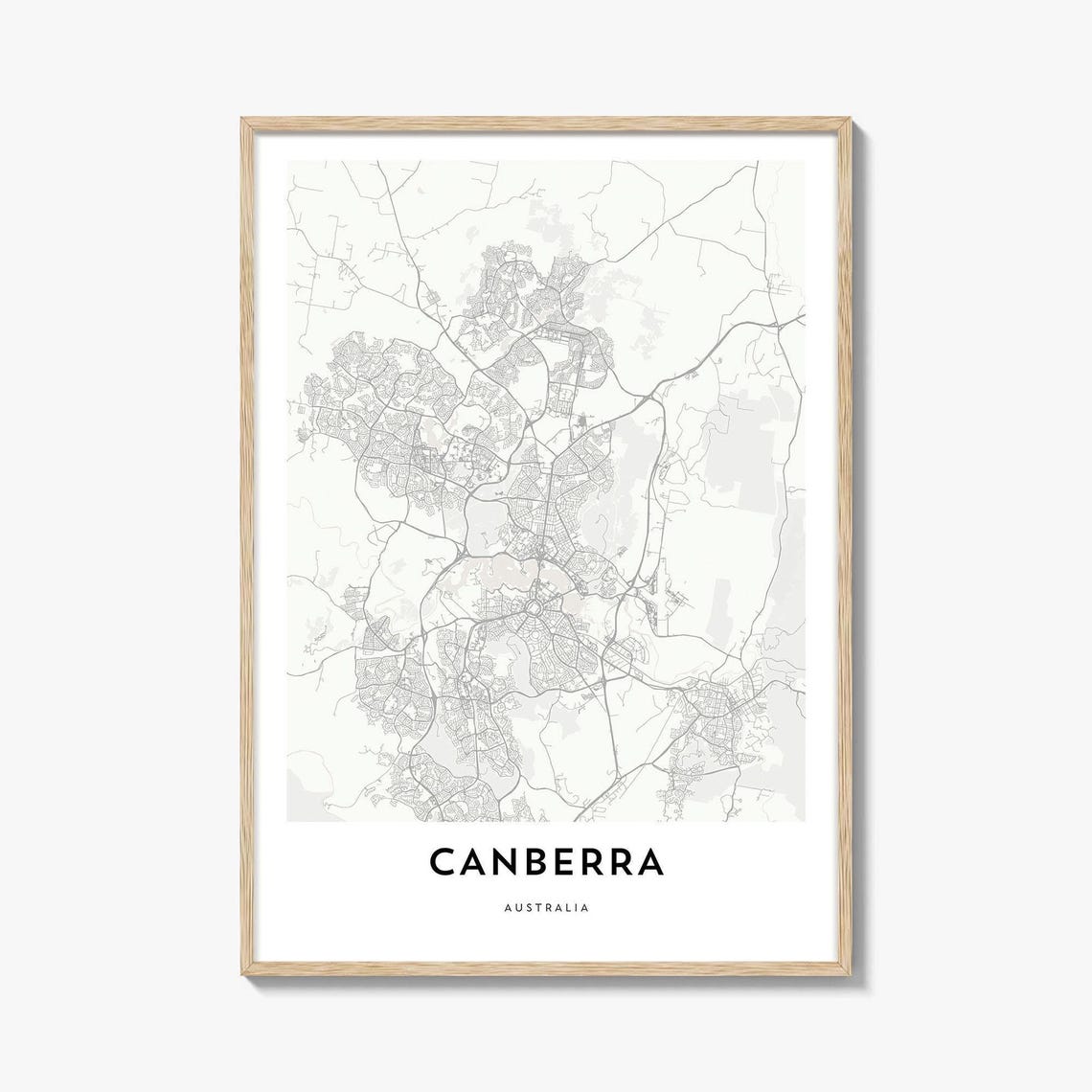 Canberra Australia Minimalist Capital City Map Line Art Poster