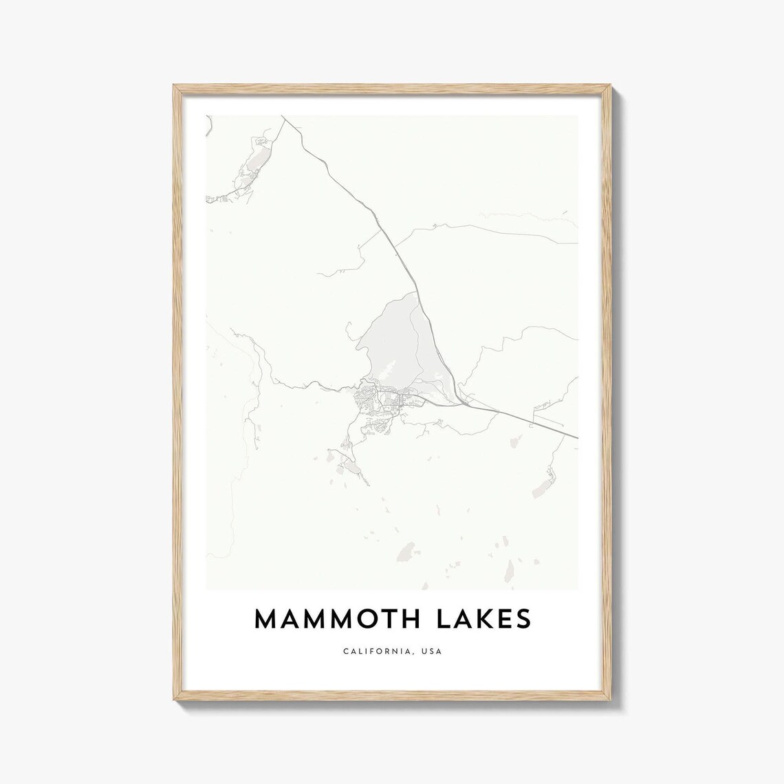 Mammoth Lakes California USA Minimalist City Map Line Art Poster