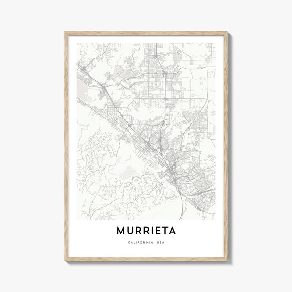 Murrieta California Minimalist City Street Map Travel Poster