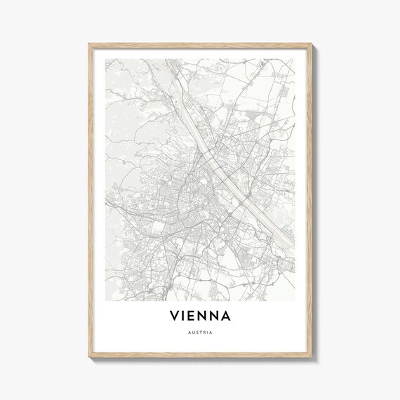 Vienna Austria Minimalist City Map Line Art Poster for Home Office