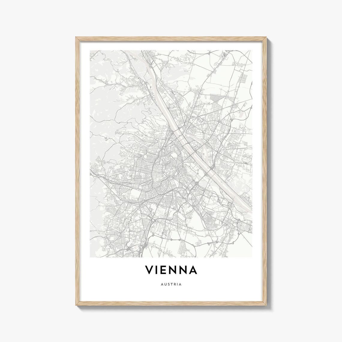 Vienna Austria Minimalist City Map Line Art Poster for Home Office