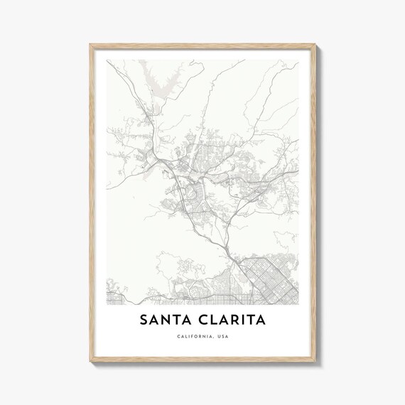 Santa Clarita California Los Angeles Minimalist Street Map Poster