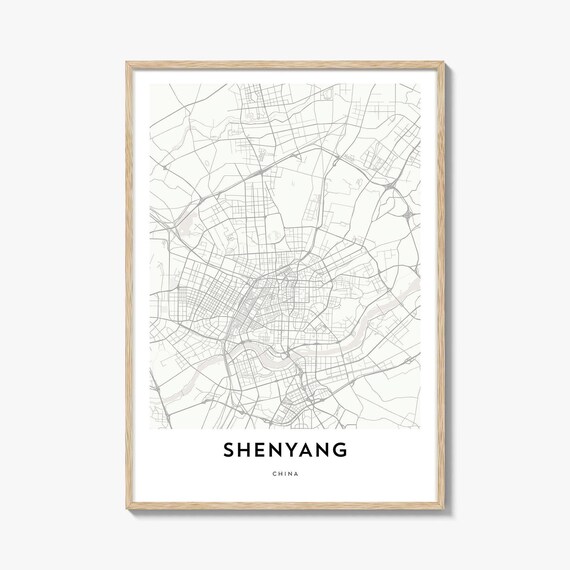 Shenyang China Minimalist City Map Street Line Art Travel Poster