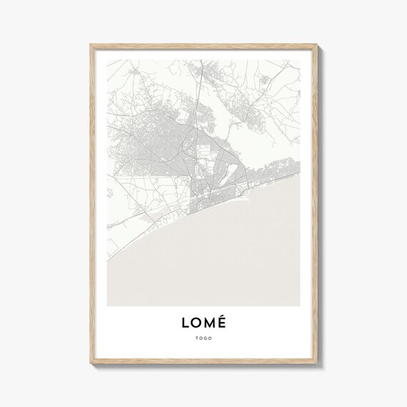 Lome Togo Minimalist Coastal City Map Line Art Poster Wall Decor