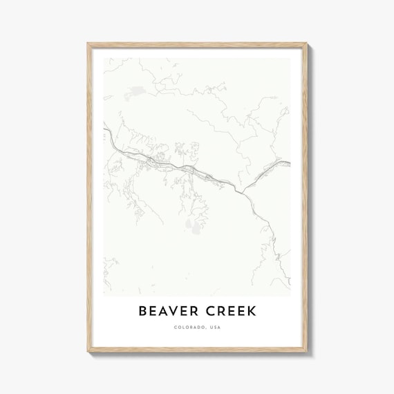 Beaver Creek Colorado Minimalist City Street Map Art Poster Decor