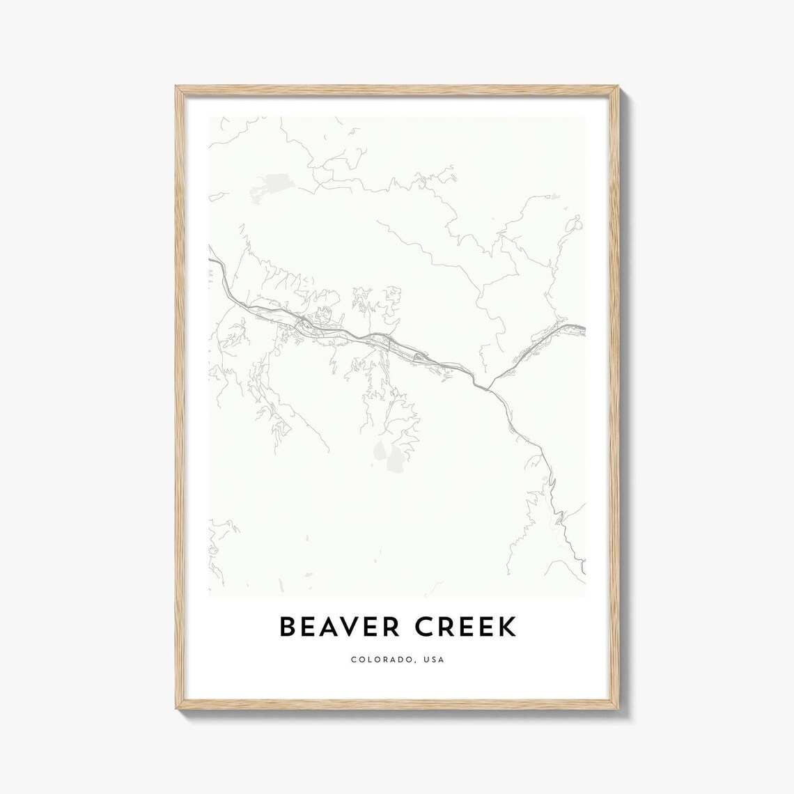 Beaver Creek Colorado Minimalist City Street Map Art Poster Decor