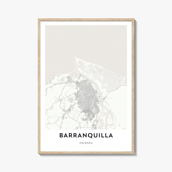 Barranquilla Colombia Minimalist City Street Map Print Gift Decor