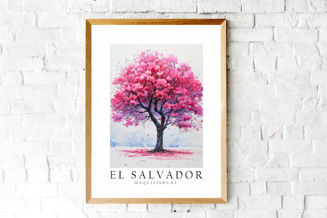 Maquilishuat Tree El Salvador National Poster Print