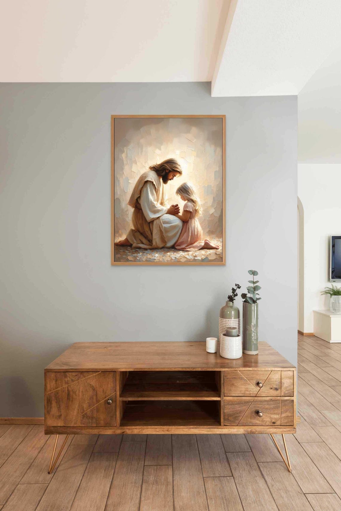 Jesus And Girl Praying Christian Wall Art Jesus With Girl Picture Of Jesus Lds Bible Prints Jesus With Children Jesus Art - Image 3