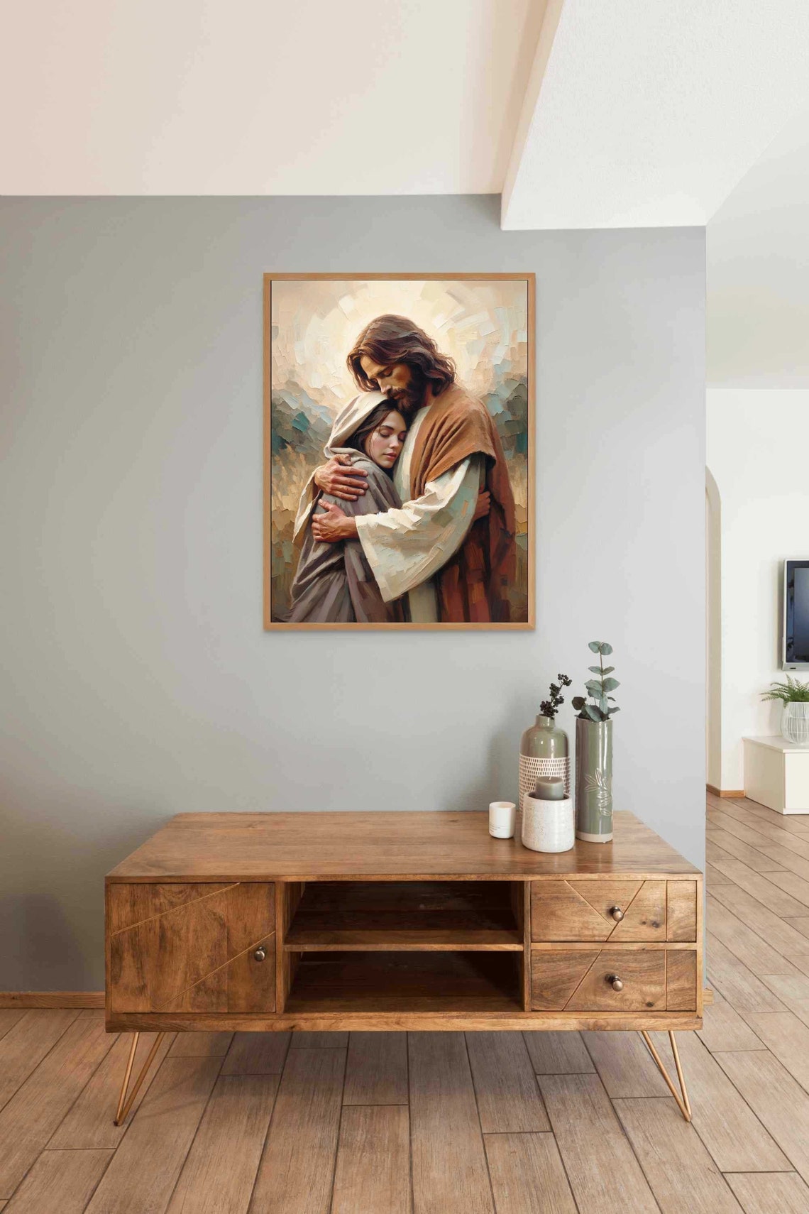 Supported By Him Modern Christian Art Jesus And Girl Jesus Wall Art Lds Art Bible Painting Christian Art Picture Of Jesus - Image 3