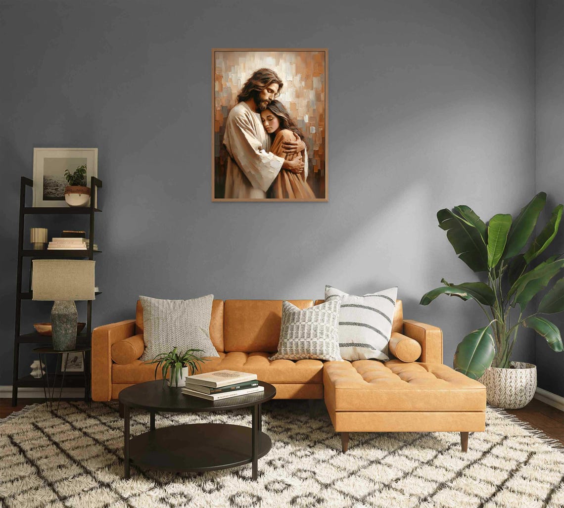 Jesus And Woman Modern Christian Art Jesus Hugging Woman Jesus Christ Painting Lds Art Bible Art Christ Art Jesus Png Jesus Prints - Image 2