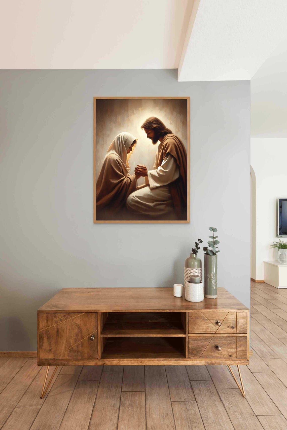 Moment Of Trust Modern Christian Art Jesus And Woman Jesus Prints Lds Wall Art Bible Painting Jesus With Woman Jesus Painting - Image 3