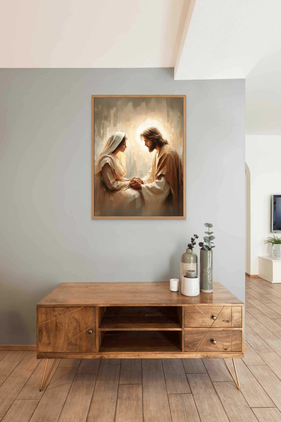 Compassion And Love Christian Art Jesus And Girl Art Jesus Picture Lds Art Bible Painting Jesus Prints Christian Painting Jesus Png - Image 3