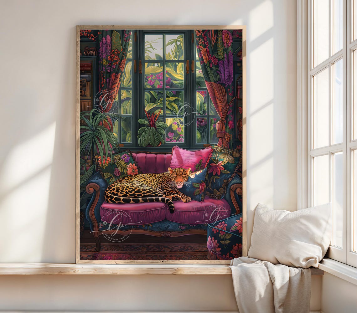 Colourful Leopard Print Wall Art, Eclectic Maximalist - Image 5