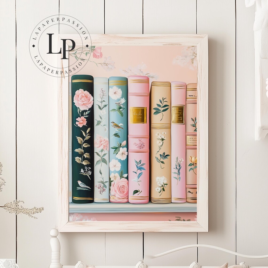 Pastel Stack Of Books, Reading Nook Art Print - Image 5