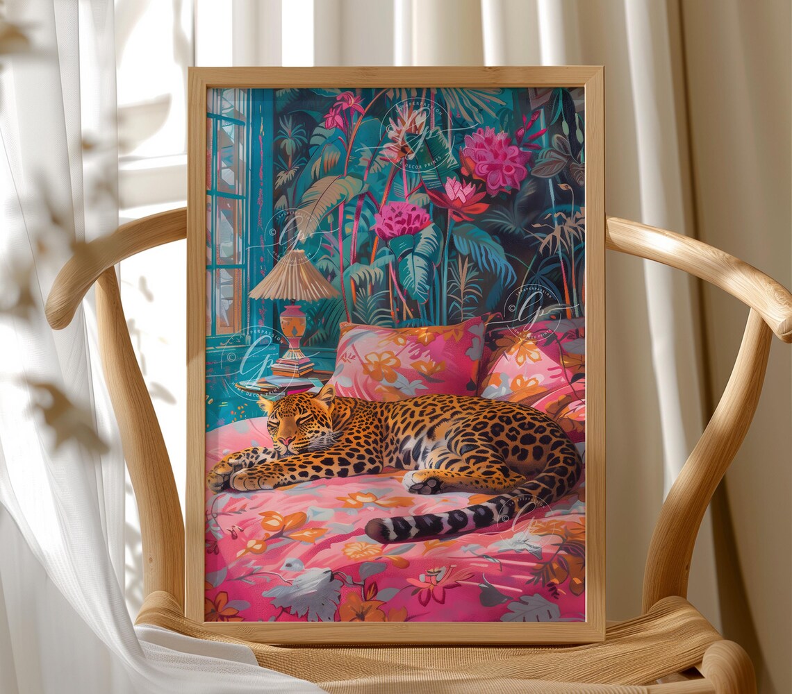 Leopard Art Print, Bohemian Bedroom Decor - Image 4