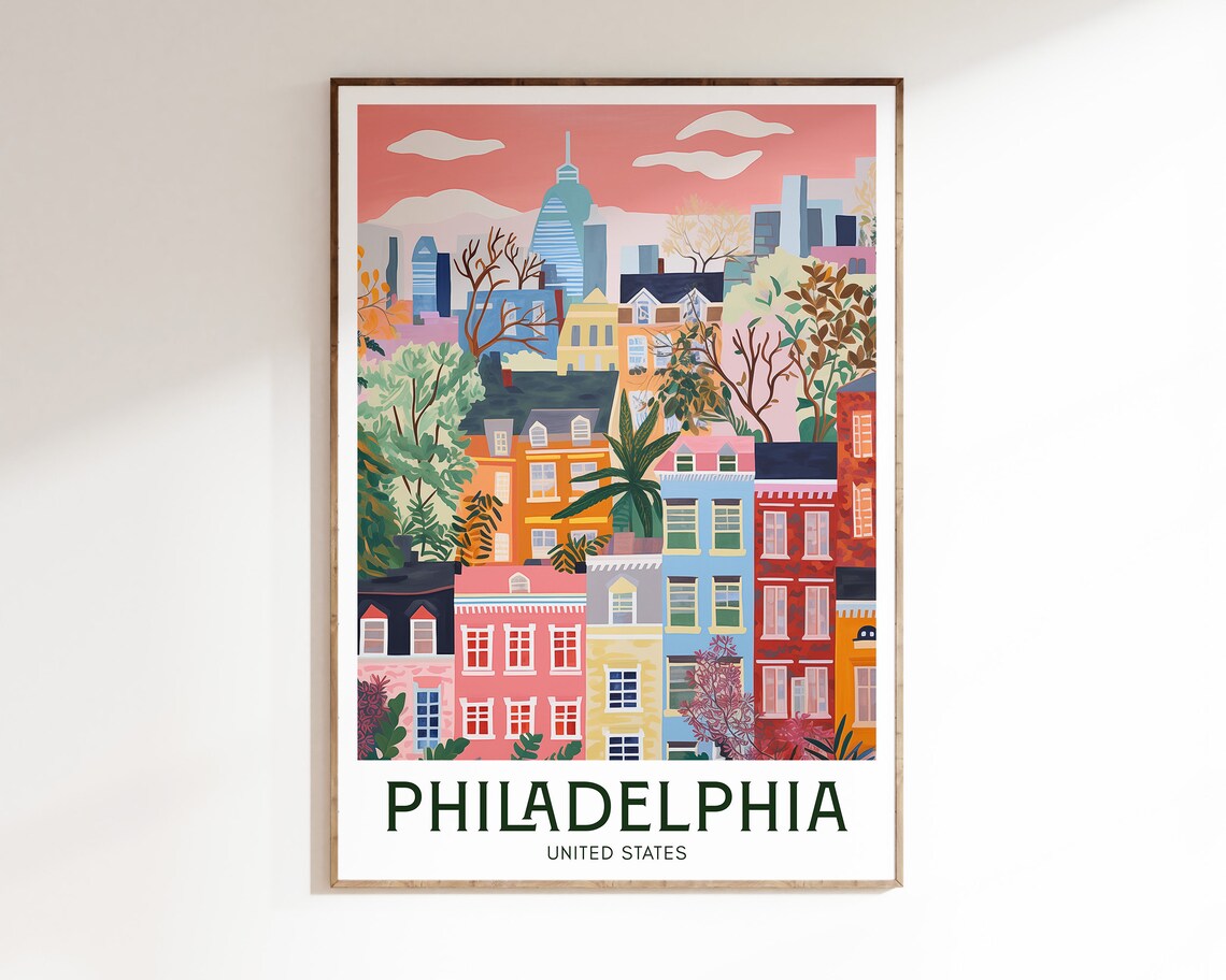 Philadelphia Maximalist Pennsylvania Travel Poster - Image 3