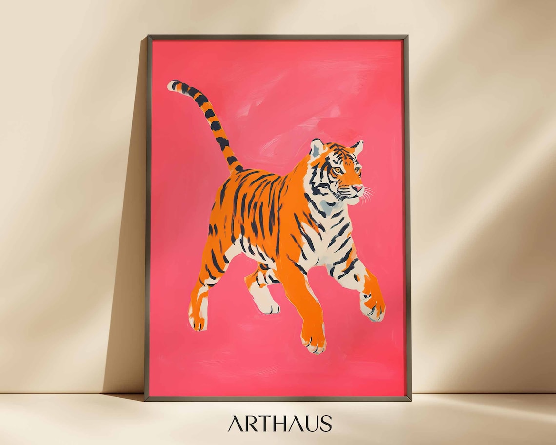 Dopamine Tiger Maximalist Animal Trendy Decor Poster