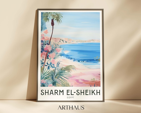 Egypt Poster Sharm El Sheikh Print Travel Art Home Decor Gift For Her Gift For Him Travel Wall Art