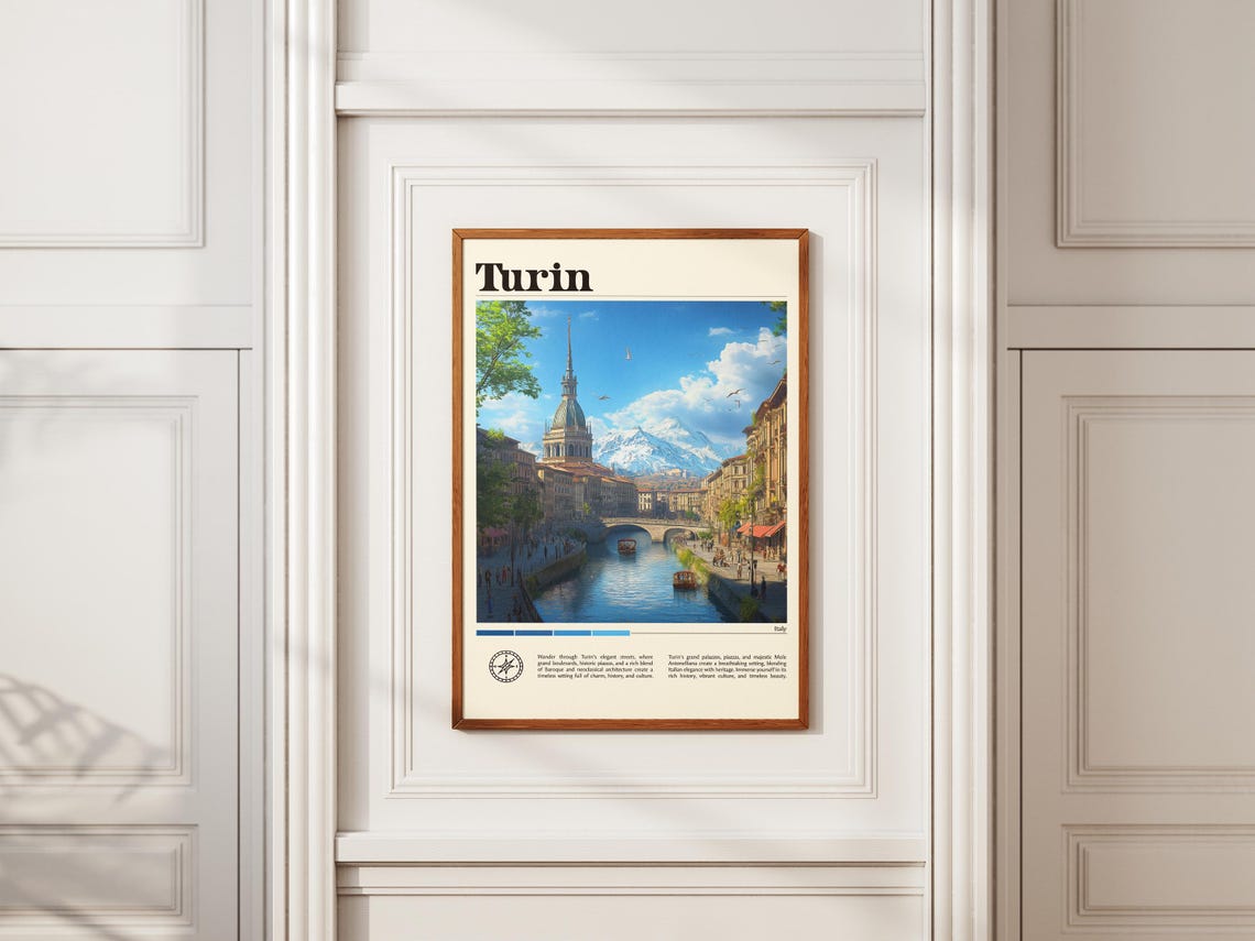 Turin City Italy Travel Print Italy Travel Print Travel Wall Art City Map Print Travel Poster Travel Art Gift Travel Home Decor - Image 2